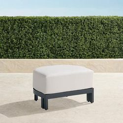 Porticello Ottoman in Matte Black Aluminum - Cochella Taupe - Frontgate