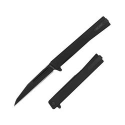Ocaso Knives Solstice Folding Knife 3.5in Black CPM S35VN Wharncliffe Titanium Black/Black 8WTB