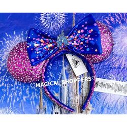 Disney Accessories | Disney Parks Dlp Disneyland Paris Loungefly Castle Purple Sequin Ears Headband | Color: Purple | Size: Os