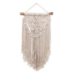 Tegalalang Knot,'Handmade Cotton Wall Hanging with Fringe from Bali'