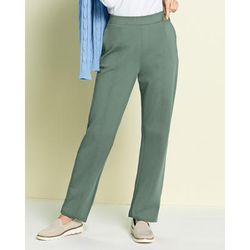 Appleseeds Women's FlexKnit 7-Pocket Straight Pull-On Pants - Green - PL - Petite