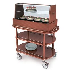 Geneva 70358 Oval Dessert Cart w/ Display Case Design, Brown