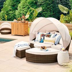 Baleares Daybed in Bronze - Standard, Light Aruba - Frontgate