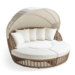 Nadette Daybed Replacement Cushions - Standard, Vista Boucle Alabaster - Frontgate