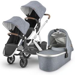 UPPAbaby VISTA V2 Double Stroller Bundle with Rumble Seat V2+ - Gregory