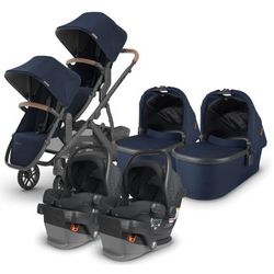 UPPAbaby VISTA V2 Twin Double Stroller + MESA V2 Travel System Bundle with Rumble Seat V2+ - Noa / J