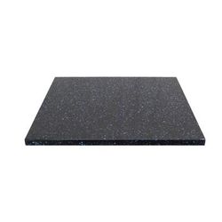 Art Marble Q40936X36 36" Square Quartz Table Top - Indoor/Outdoor, Blue Galaxy, Black