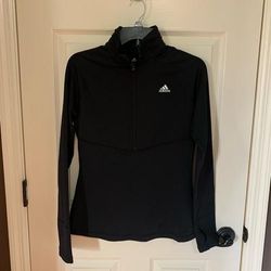 Adidas Tops | Adidas Women Black 1/4 Zip Climawarm High Neck Running Medium | Color: Black | Size: M