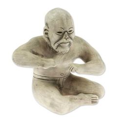 Ceramic figurine, 'Olmec Wrestler'