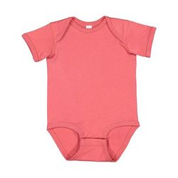 Rabbit Skins 4424 Infant Fine Jersey Bodysuit in Passionfruit size 18MOS | Ringspun Cotton LA4424, RS4424