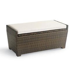 Tapered Wicker Storage Tailored Furniture Covers - Large Tapered Storage Chest, Gray - Frontgate