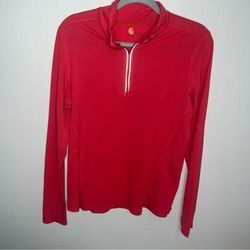 Carhartt Tops | Carhartt Force Women Quarter Zip Long Sleeve Red Pink Pullover Size Large | Color: Pink/Red | Size: L