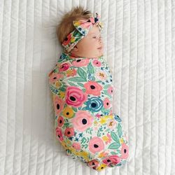 Secret Garden Swaddle & Headband Set - OSFA