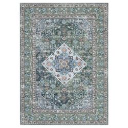 Washable Oriental Area Rug, Vintage Design Printed Floral Carpet