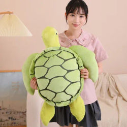 Jouet en peluche tortue de dessin animé pour enfants, mignon, vert, animaux en peluche, oreiller en peluche beurre, Kawaii doux, jouets d'accompagnement pour bébé, cadeaux
