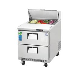Everest Refrigeration EPBNR1-D2 27 3/4" EPB Series Sandwich/Salad Prep Table w/ Refrigerated Base, 115v, Stainless Steel
