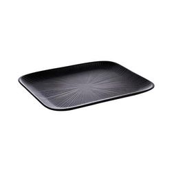 Libbey APS85068 Rectangular Serving Tray - 12 3/4" x 10 1/2", Melamine, Black, Matte Black