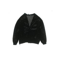 Art Class Cardigan Sweater: Black Solid Tops - Kids Girl's Size 10