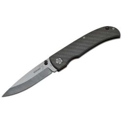 Boker Plus Anti-Grav Linerlock Folding Knife 3.3in Black Ceramic Plain Blade Carbon Fiber Handle 01BO036