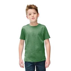 District DT108Y Youth Perfect Blend CVC Top in Heathered Kelly Green size XL | Cotton/Polyester