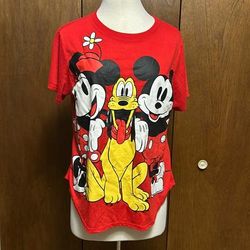 Disney Tops | Disney Juniors Short Sleeve Tee In Juniors Xxl (19) | Color: Red/Yellow | Size: Xxlj