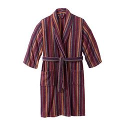 Terry Bathrobe with Pockets by KingSize in Rich Burgundy Stripe (Size 7XL/8XL)