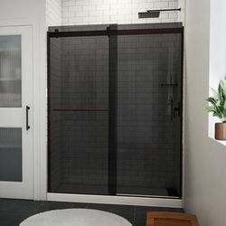 Dreamline Sapphire-V 56-60 in. W x 76 in. H Bypass Shower Door in Oil Rubbed Bronze and Gray Glass SDVH60W760VXG06