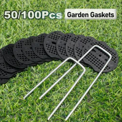 50pcs Joints d'agrafes de Paysage Rondelle Tampon en Plastique Agrafes de Jardin Piquets Pad Yards