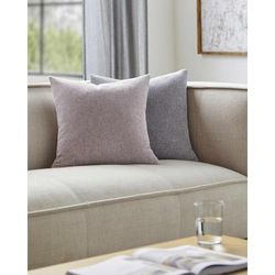 Reijo 18" Square Modern Light Silver/Pale Pink/Ash Throw Pillow - Boutique Rugs
