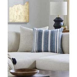 Tatau 22" Square Cottage Blue Outdoor Throw Pillow - Boutique Rugs