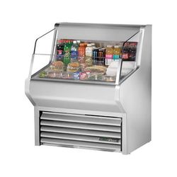 True THAC-36-S-HC-LD 36 1/8" Horizontal Open Air Cooler w/ 3 Levels, 115v, Silver | True Refrigeration