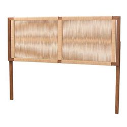 Holitz Modern Bohemian Walnut Brown Finished Bayur Wood Queen Size Headboard by Baxton Studio in Walnut Brown (Size QUEEN)