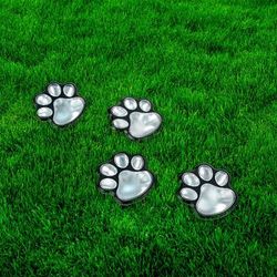Paw Print Pathway Lights, Set of 4 by IDEAWORKS® in Black