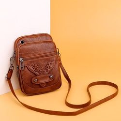 New Women's Shoulder Bag Retro Small Phone Bag, Casual Simple Faux Leather Crossbody Bag