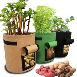 1 Packs 5/10 Gallon Potato Planting Bags, Garden Planting Bags, Vegetable Growing Bags, Fabric Potting Bags