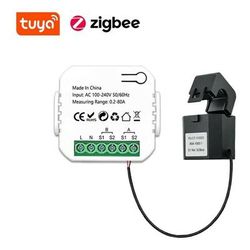 Tuya - Misuratore di Energia Bidirezionale Smart ZigBee con Pinza Switch + 1 Pinza 80A