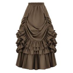 Retrò Vintage Punk Gotico Medievale Gonna Ragazza gotica Con Volant Costume Per donna Fantasia Stile Steampunk Mascherata Casual Quotidiano Adulti Gonne