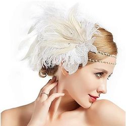 Anni 1920 Retrò Vintage Copricapo Mascherata Fascia Flapper Normale Il grande Gatsby Charleston Invitato al matrimonio Costume Per donna Halloween Carnevale Mascherata Balli di fine anno Festa / Sera