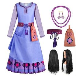 Principessa Asha Vestito Costume Cosplay Abiti Carino for Ragazze Bambini Carnevale Giornata universale dell'infanzia Capodanno