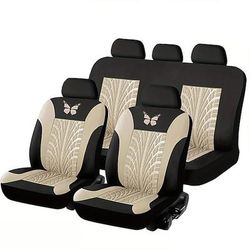 5 posti coprisedili per auto set completo coprisedili per auto completamente circondati interni auto lavabili traspiranti comodi coprisedili per auto ricamati con motivo a farfalla
