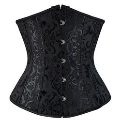 Rococò Punk Gotico Medievale Biancheria intima Sottobusto Bustino 14 ossa di plastica Costume Per donna Matrimonio Ospite di nozze Adulti Corsetto