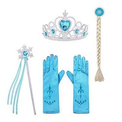 Settimana del libro 2026 Regina delle nevi Principessa Elsa Guanti Abiti Accessori per gioielli cosplay principessa Ragazze Bambini Giornata universale dell'infanzia Mascherata