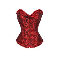 Rococò Completo Mascherata Corsetto Overbust Taglie Forti Cosplay Taglie Forti Jacquard Controllo della Pancia Push-Up Costume Per donna Mascherata Feste Carnevale di Venezia Adulti Corsetto