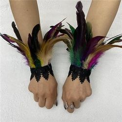 Retrò Vintage Punk Gotico Guanti Pizzo di piume Strega malefico Pizzo Costume Per donna Fantasia Stile Steampunk Notte di Valpurga Mascherata Festa / Sera Adulti Guanti