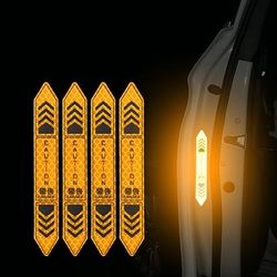 4 pezzi adesivi di avvertenza per portiera auto visibilità notturna nastro riflettente adesivi per porte adesivi decorativi striscia riflettente per carrozzeria accessori per auto
