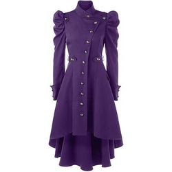 Retrò Vintage Punk Gotico Medievale Frac Trench Strega Cosplay Tinta unita Costume Per donna Stile Steampunk Notte di Valpurga Halloween Carnevale Mascherata LARP Adulti Cappotto Vestito