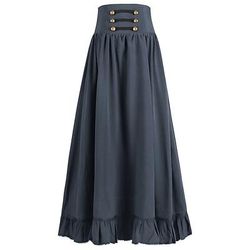 Retrò Vintage Punk Gotico Medievale Lunghezza alla caviglia Gonna Gonna lunga Strega Tinta unita Linea ad A Costume Per donna Celtico Costumi da pirata Fantasia Casual Quotidiano Adulti Gonna