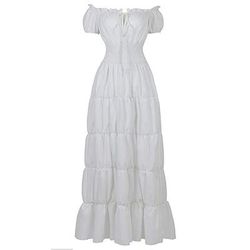 Medievale Rinascimento Abito da cocktail Sguardi Contadini Camicia da notte irlandesi A palloncino Pirata Vichingo Straniero Elfico Senza spalline Con Volant Costume Per donna Celtico Costumi da