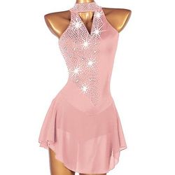 Vestito da pattinaggio artistico Per donna Da ragazza Pattinaggio sul ghiaccio Vestiti Rosa baby Viola scuro Viola chiaro Scollatura posteriore Retato Elastene Elevata elasticità Competizione Vestiti