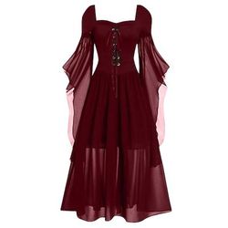 Retrò Vintage Punk Gotico Medievale Vestito Strega Costume Per donna Fantasia Stile Steampunk Notte di Valpurga Casual Quotidiano Adulti Vestito Primavera Estate